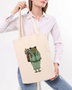 Zoozie Bags Bolso de Mano Tote de Algodón 100% Crema 35x40x8 cm